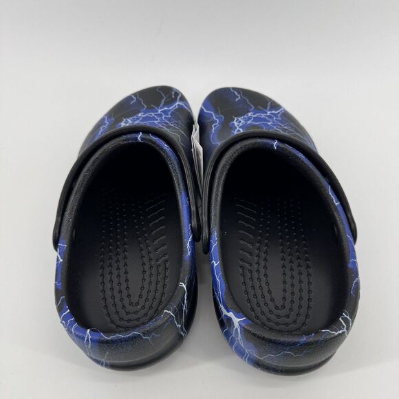 Crocs Bistro Black Lightning Bolt Graphic Slip Resistant Work Clogs Size M6 W8 - Picture 3 of 8